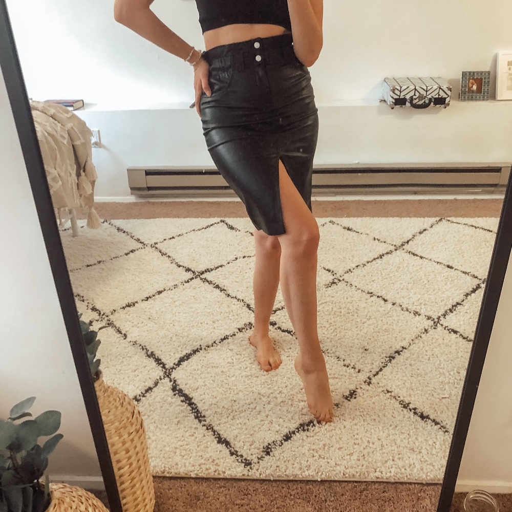 Black pleather skirt